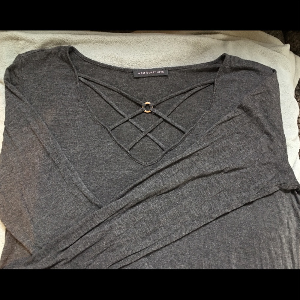 Long sleeve cut out blouse